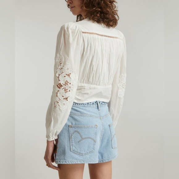 15. NWT FARM RIO OFF-WHITE LACE BLOUSE - Picture 6 of 10
